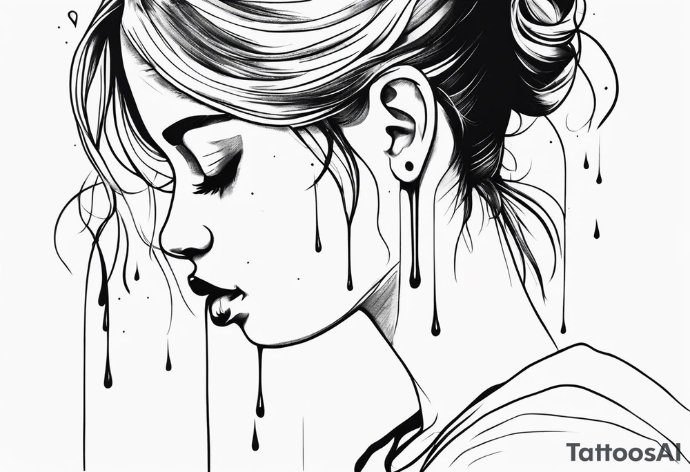 Tears ricocheting off person tattoo idea