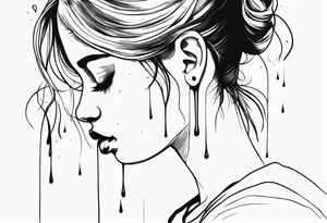 Tears ricocheting off person tattoo idea