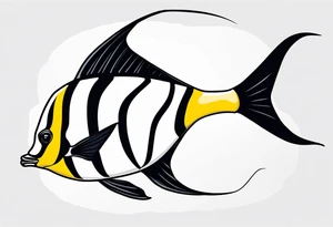 Moorish idol swimming tattoo idea