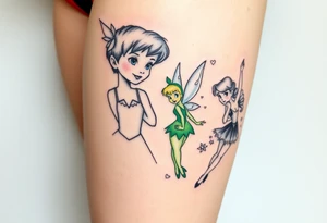 Peter pan, Wendy, Tinker Bell and Winter Tinker bell tattoo idea