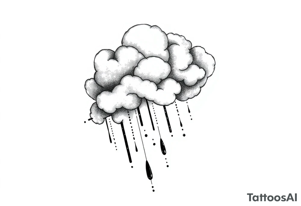 Storm clouds and rain tattoo idea