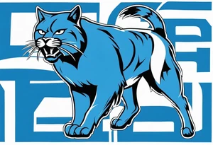 blue wildcat being walked on  leash by high school football players wearing a Carolina blue football jersey that says wildcats tattoo idea