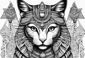 Egyptian goddess, cat, tattoo idea