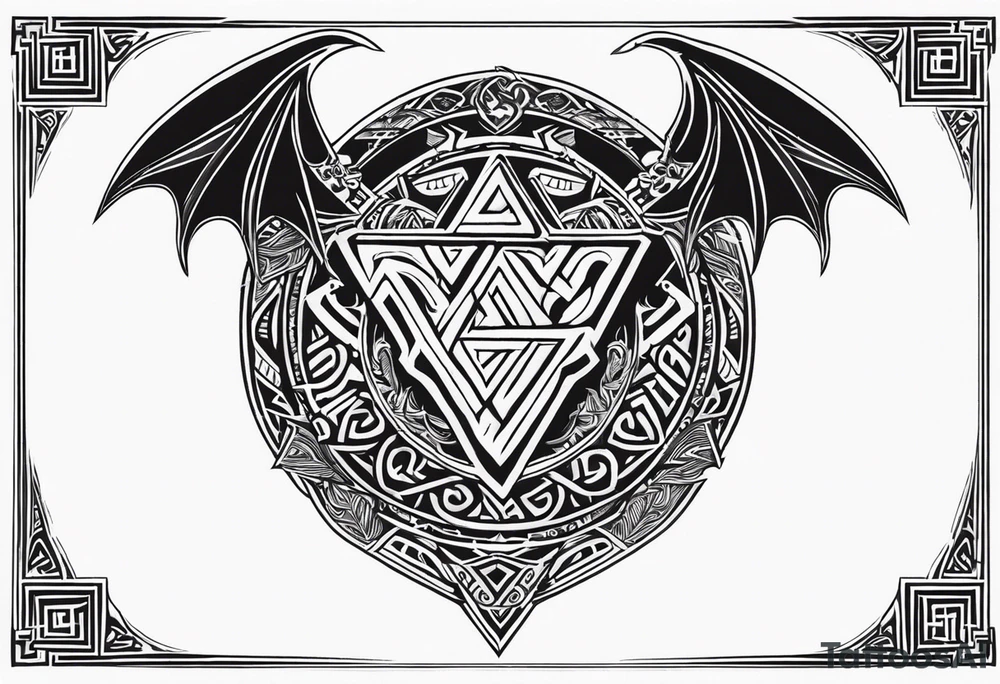 Valhalla sword shield dragon axe Valknut tribal tattoo idea Valhalla sword shield dragon axe Valknut tribal tattoo idea