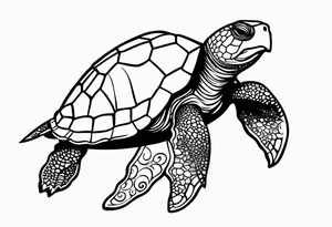 Turtle and sea star simple small tattoo idea