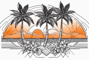 Orange blossom palm trees oranges tattoo idea