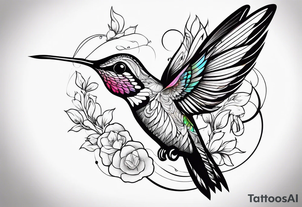 hummingbird simple tattoo idea