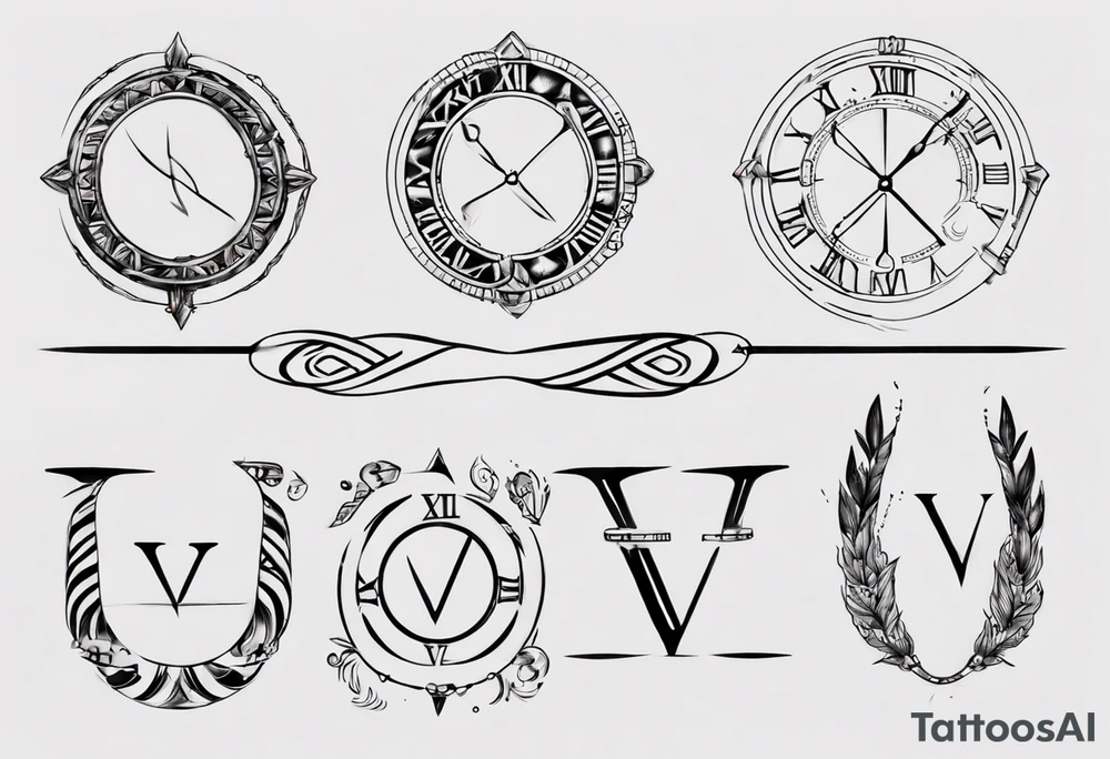 infinity loop with roman numeral IV on the line tattoo idea