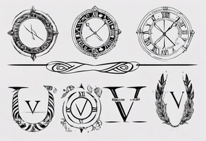 infinity loop with roman numeral IV on the line tattoo idea