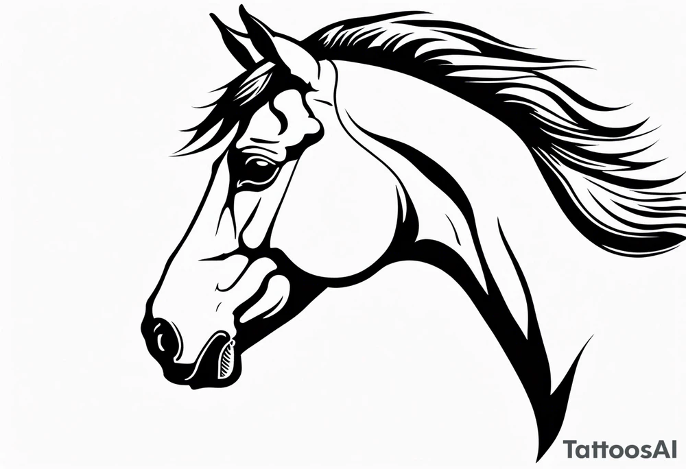 Welsh pony horse head with white face markings tattoo idea