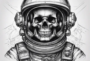 Skull in an astronaut helmet tattoo idea