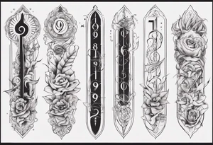 number 9.
Tall and thin tattoo idea