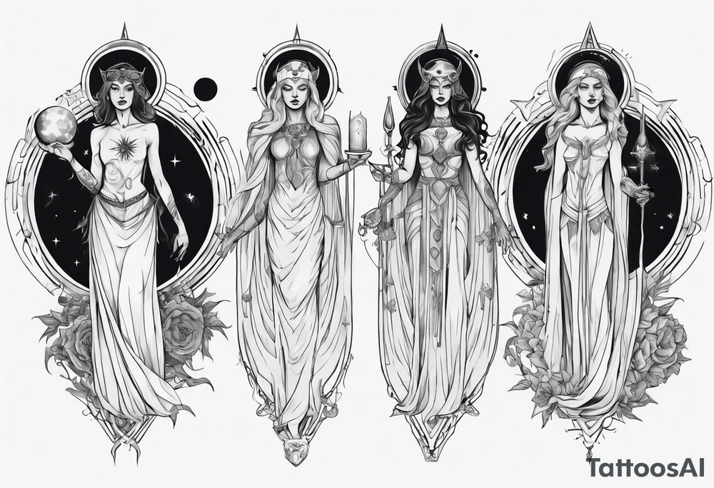 The High Priestesses. Hecate, Artemis and Selene in One. Representing Magic, Intuition and The Moon. tattoo idea