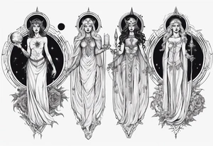 The High Priestesses. Hecate, Artemis and Selene in One. Representing Magic, Intuition and The Moon. tattoo idea