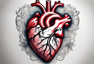 Anatomical human heart that is in the process of dying. I want like a quarter of it to look healthy and the rest fading into death. tattoo idea