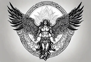 st Micheal tattoo on the outside of the forearm tattoo idea
