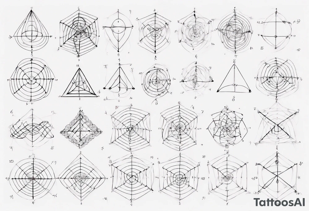 The mathematical friendship graph from graph theory that is cute, shape it like a 6,1 prime knot tattoo idea