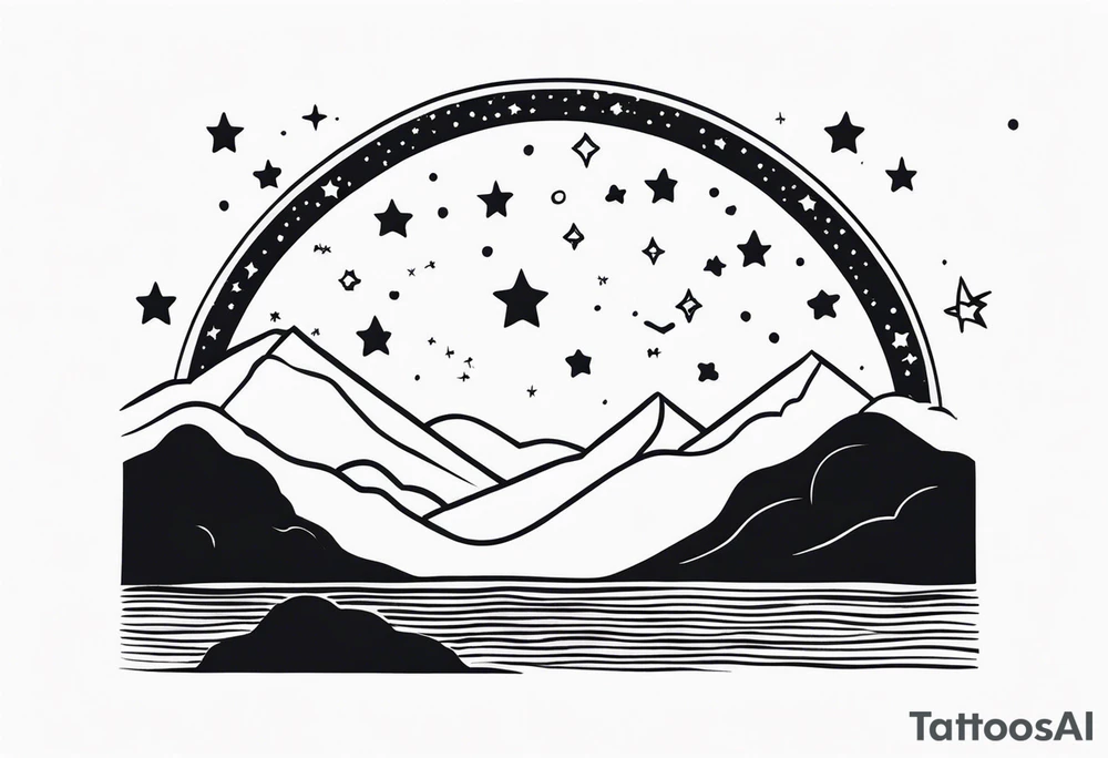 Starry night in collar bones tattoo idea