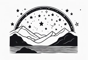 Starry night in collar bones tattoo idea