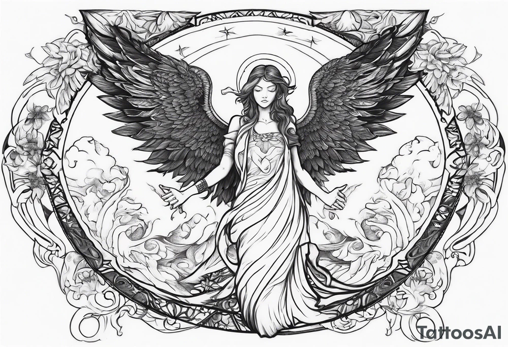 Angel of survival tattoo idea