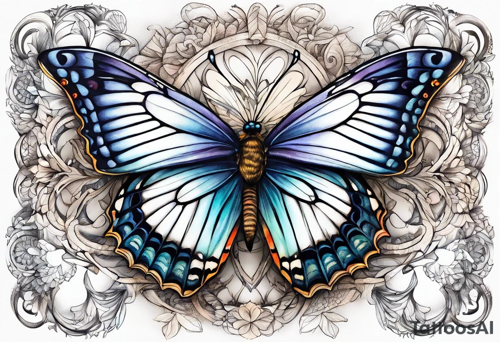 butterfly made of viscerae tattoo idea