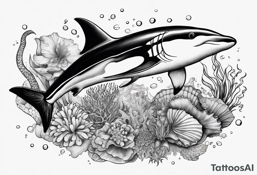 Sea creatures tattoo idea