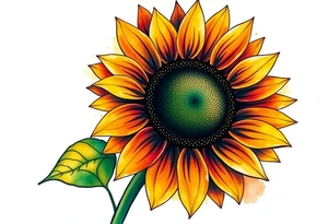 Sunflower with stem tattoo idea