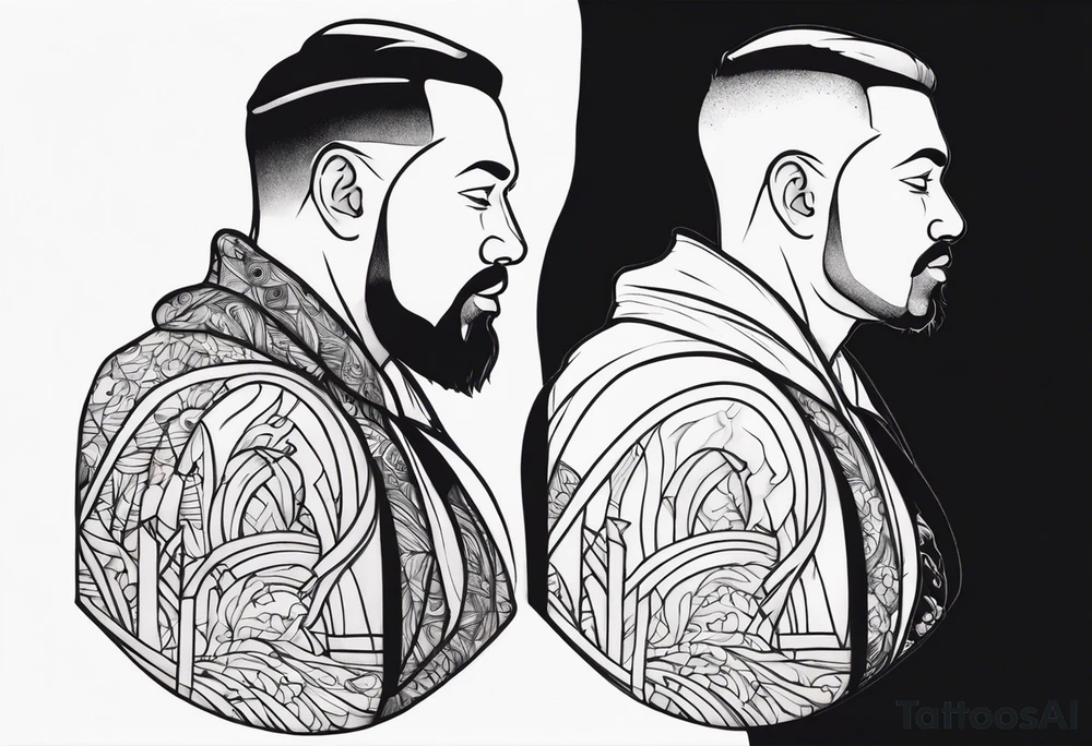Father and son simple tattoo idea