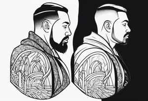 Father and son simple tattoo idea