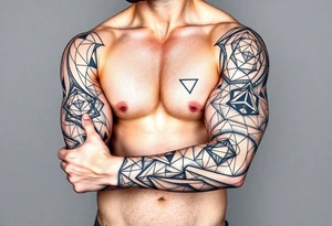 Geometry with love symbolism tattoo idea