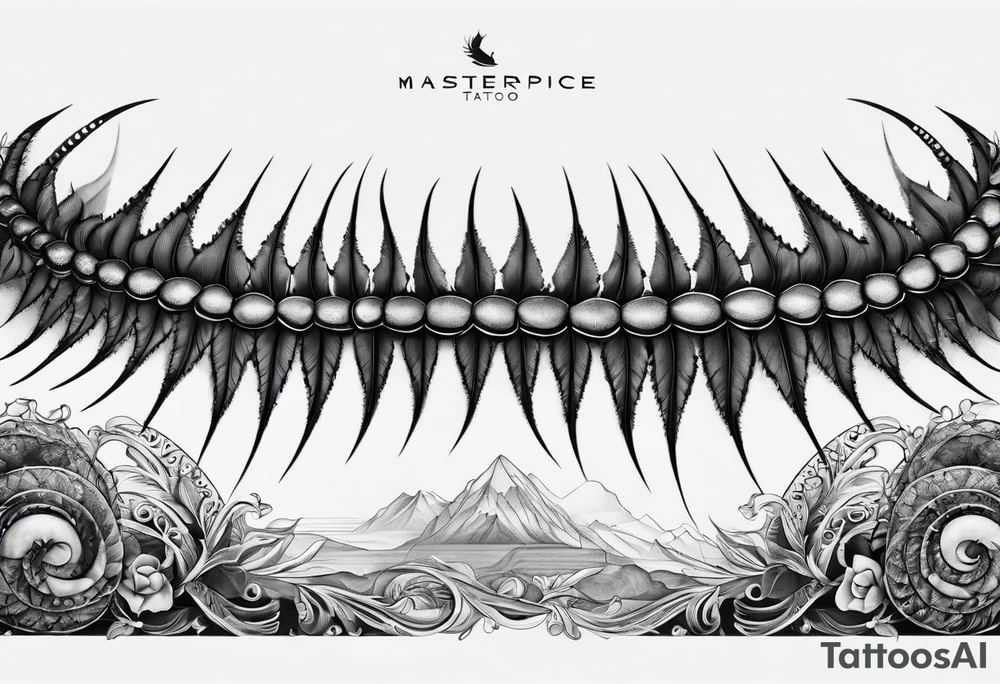 Centipede spine tattoo tattoo idea