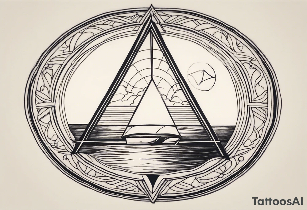 simple letter delta inside a circle tattoo idea