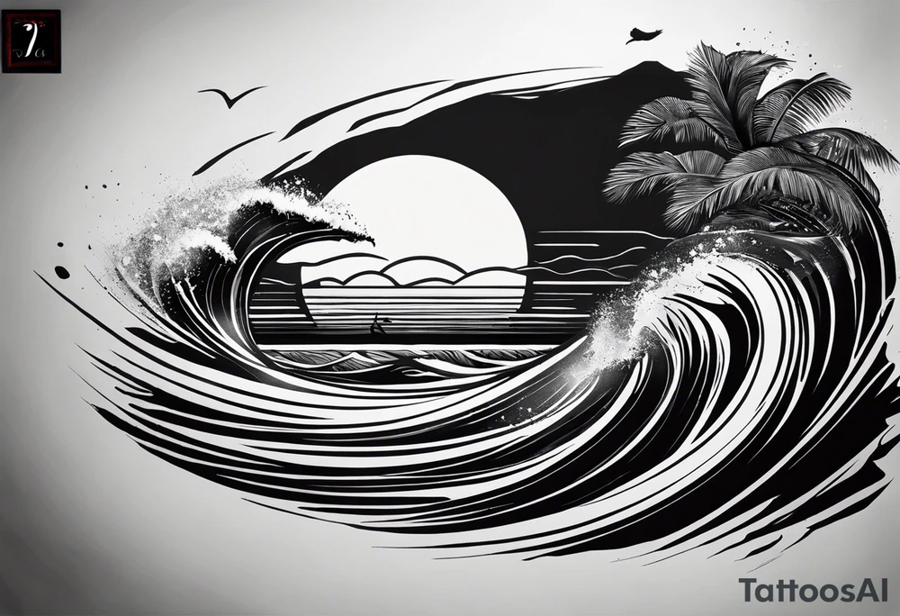 A balck tattoo for my shoulder with time and a date for my so 25.05.16 and a wave of beach about life tattoo idea A balck tattoo for my shoulder with time and a date for my so 25.05.16 and a wave of beach about life tattoo idea