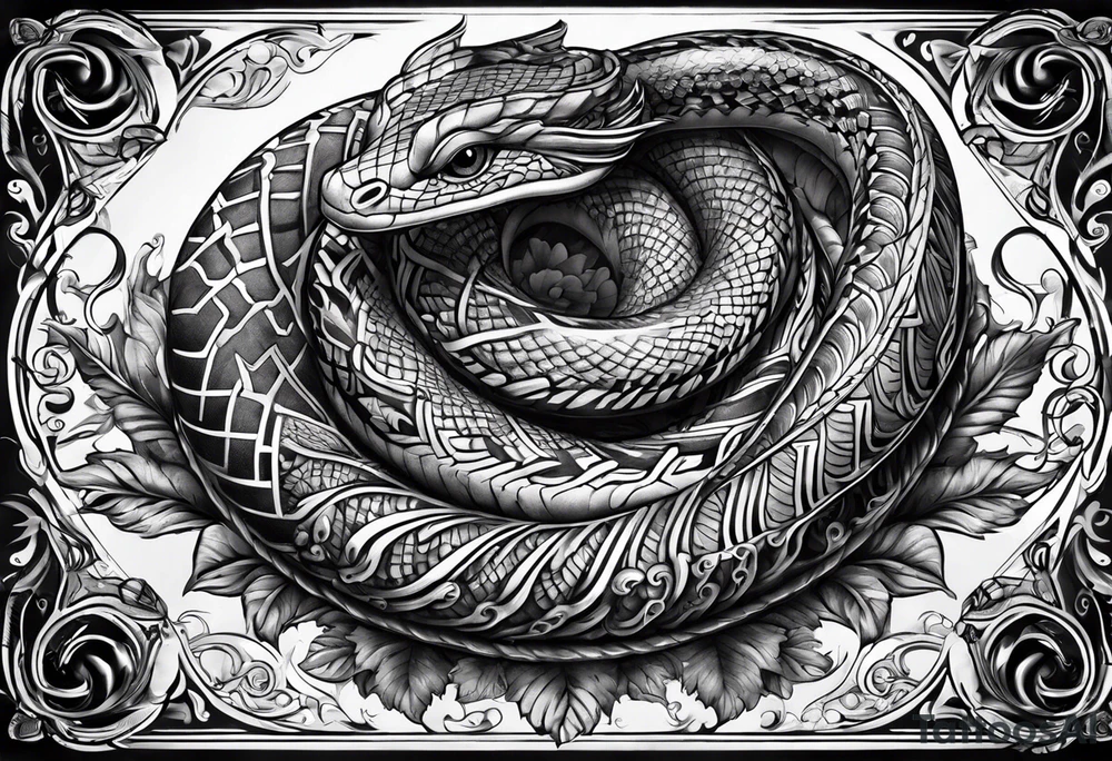 Schlange mit langen körper tattoo idea
