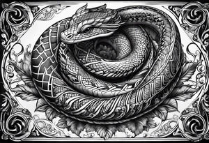 Schlange mit langen körper tattoo idea