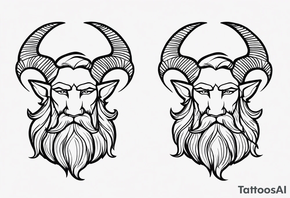 capricorn with beard tattoo idea