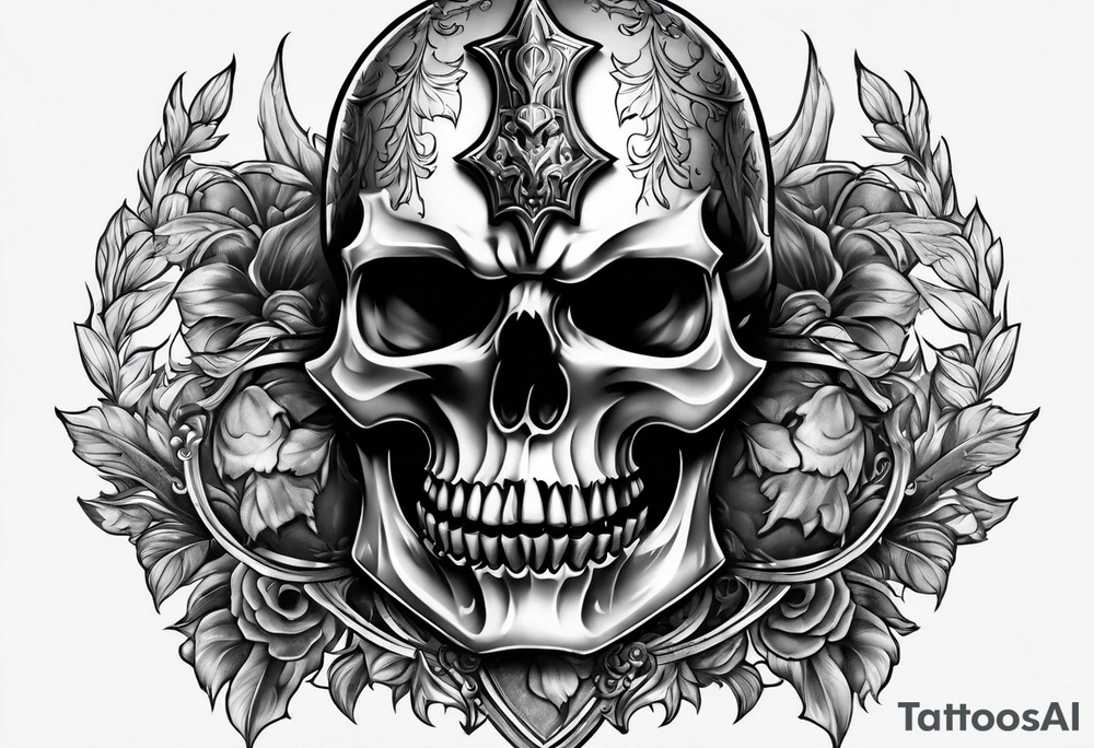 knight skull tattoo idea