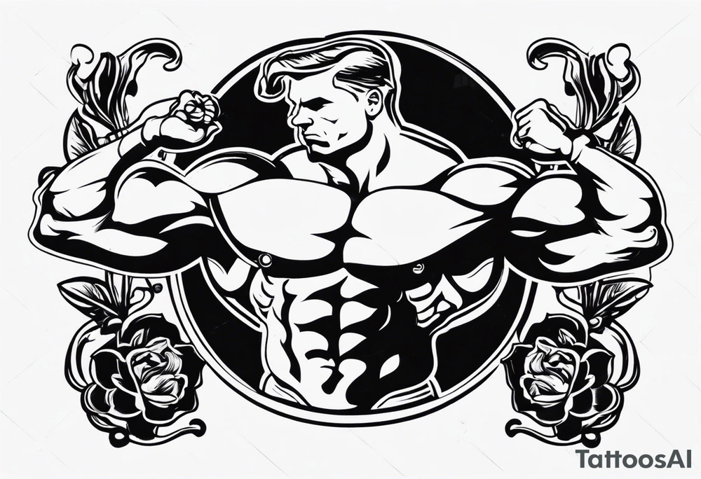 Simple design with elements linked to bodybuilding without a person tattoo idea