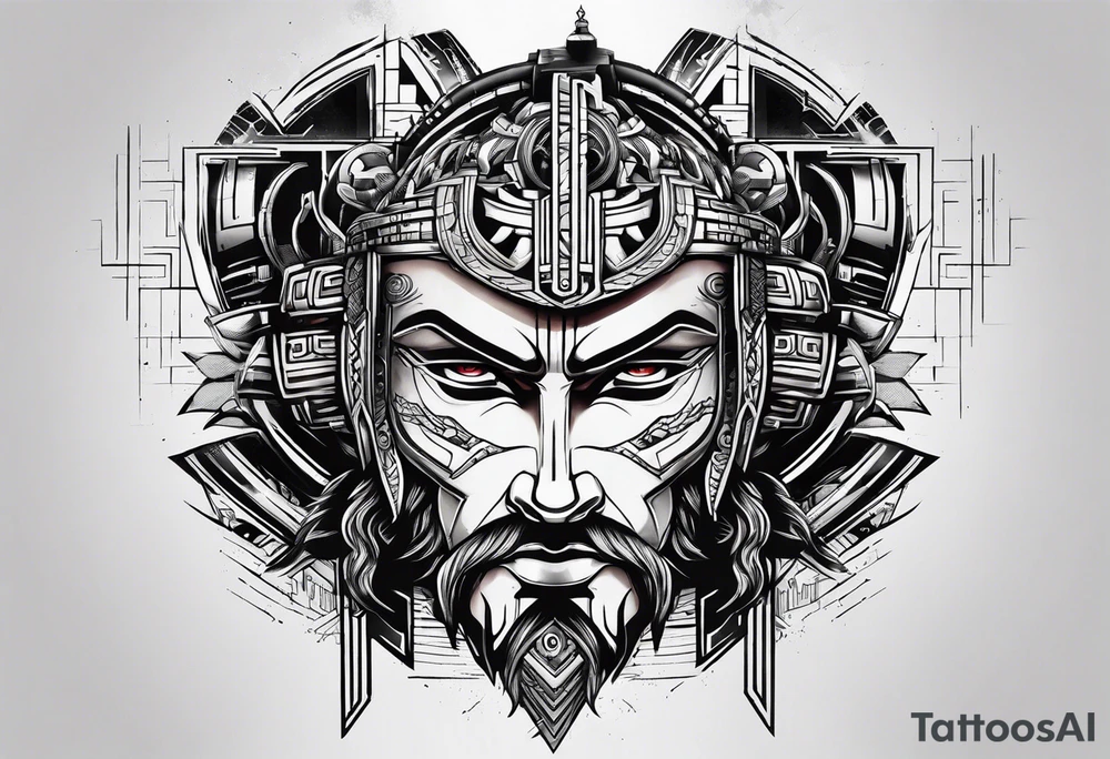 cyberpunk themed enki tattoo tattoo idea