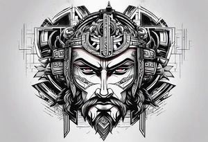cyberpunk themed enki tattoo tattoo idea