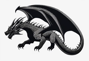 strength, small, drogon, long tail, elegant, lenghty, pisces tattoo idea