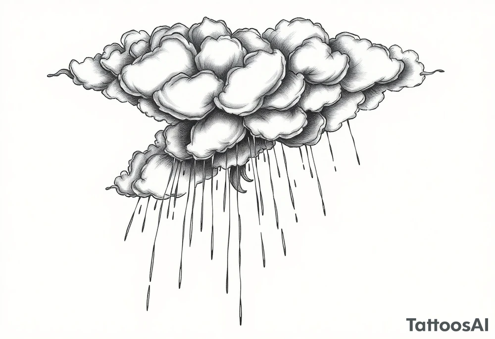 Storm clouds and rain tattoo idea