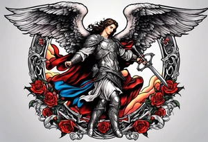 Michael the Archangel killing satan tattoo idea