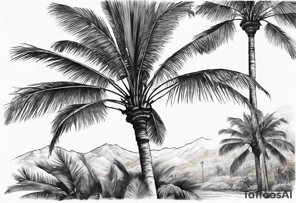 tall quindio wax palm tattoo idea