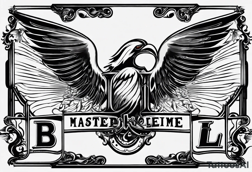 logo with the last name Nichols and the letters B, O, L, H, E, D, J, and R tattoo idea
