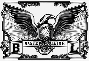 logo with the last name Nichols and the letters B, O, L, H, E, D, J, and R tattoo idea