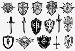 Shield and sword tattoo idea