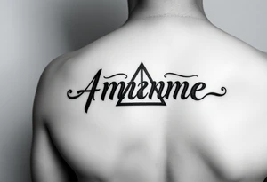 Amanda name with Harry Potter deathly hallows on ribs tattoo idea
