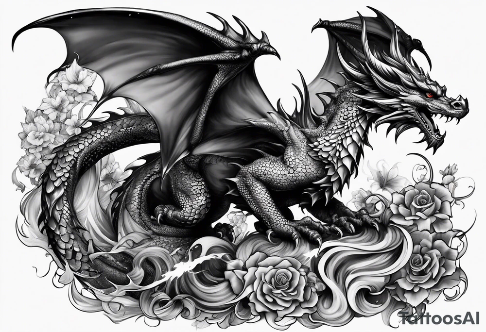 fairy and a dragon tattoo idea