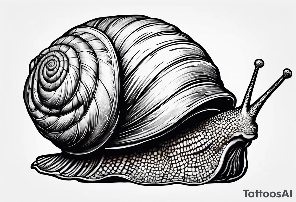 Snail wearing a pirate hat on its shell tattoo idea